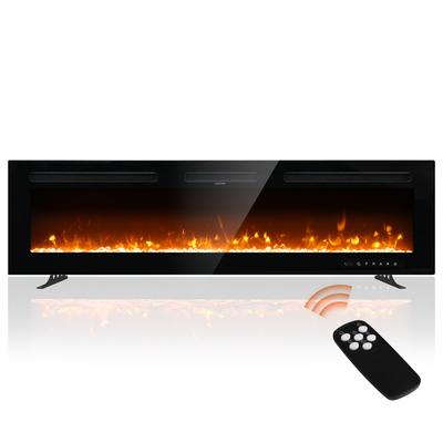 60" Electric Fireplace Heater, Wall Mounted/Recessed/Free Standing
