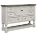 HomeRoots 62" Gray and Ivory Solid Wood Six Drawer Triple Dresser