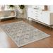 HomeRoots 4' X 6' Taupe Ivory And Red Wool Patchwork Tufted Handmade Stain Resistant Area Rug - 4' x 6'