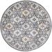 HomeRoots 6' Blue And Gold Round Floral Stain Resistant Area Rug - 6' Round