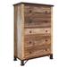 HomeRoots 36" Brown Solid Wood Five Drawer Standard Chest