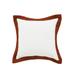 HomeRoots 20" X 20" White And Cinnamon 100% Cotton Geometric Zippered Pillow