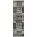 HomeRoots 2' X 8' Charcoal Silver And Grey Geometric Shag Power Loom Stain Resistant Runner Rug - 2' x 6' Runner