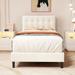 Alazyhome Square Tufted Upholstered Platform Bed Frame