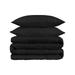 HomeRoots Black Queen Cotton Blend 1500 Thread Count Washable Duvet Cover Set