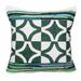 HomeRoots 20" X 20" Green White And Blue 100% Cotton Geometric Zippered Pillow