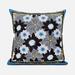 HomeRoots 28x28 Gray Brown Blue Blown Seam Broadcloth Floral Throw Pillow - 30