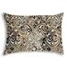 HomeRoots 14" X 20" Gray And Cream Blown Seam Ikat Lumbar Indoor Outdoor Pillow - 14