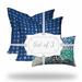 HomeRoots Set Of Three 20" X 20" Blue And White Enveloped Floral Throw Indoor Outdoor Pillow Cover - 4