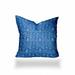 HomeRoots 26" X 26" Blue And White Blown Seam Ikat Throw Indoor Outdoor Pillow - 19