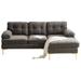 83" L-Shape Velvet Sectional Sofa, Convertible Sectional Sofa Chaise, with Large Side Storage Pockets and Movable Ottoman.