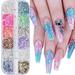 Colorful Holographic Nail Sequin Glitter Accessories 3D Glitter Flakes Nail Supplies Acrylic Nail Powder Shiny Manicure Designs for Women Girls Nail Sparkle Glitter Tips Nail Art Decor(12 Colors)