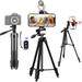 Phone Tripod 57 inch Video Recording Camera Tripod Stand Mount with Phone Holder and Remote Carry Case for Smartphone DSLR Camera GoPro Load 6.6lb