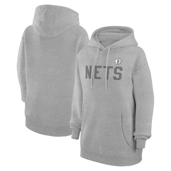 womens-g-iii-4her-by-carl-banks-heather-gray-brooklyn-nets-dot-print-pullover-hoodie/