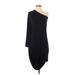 Under.ligne Casual Dress - Shift One Shoulder 3/4 sleeves: Black Solid Dresses - New - Women's Size Small