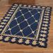 Regal Empire II Rectangle Rug Navy with Gold, 2'6" x 4'2", Navy with Gold
