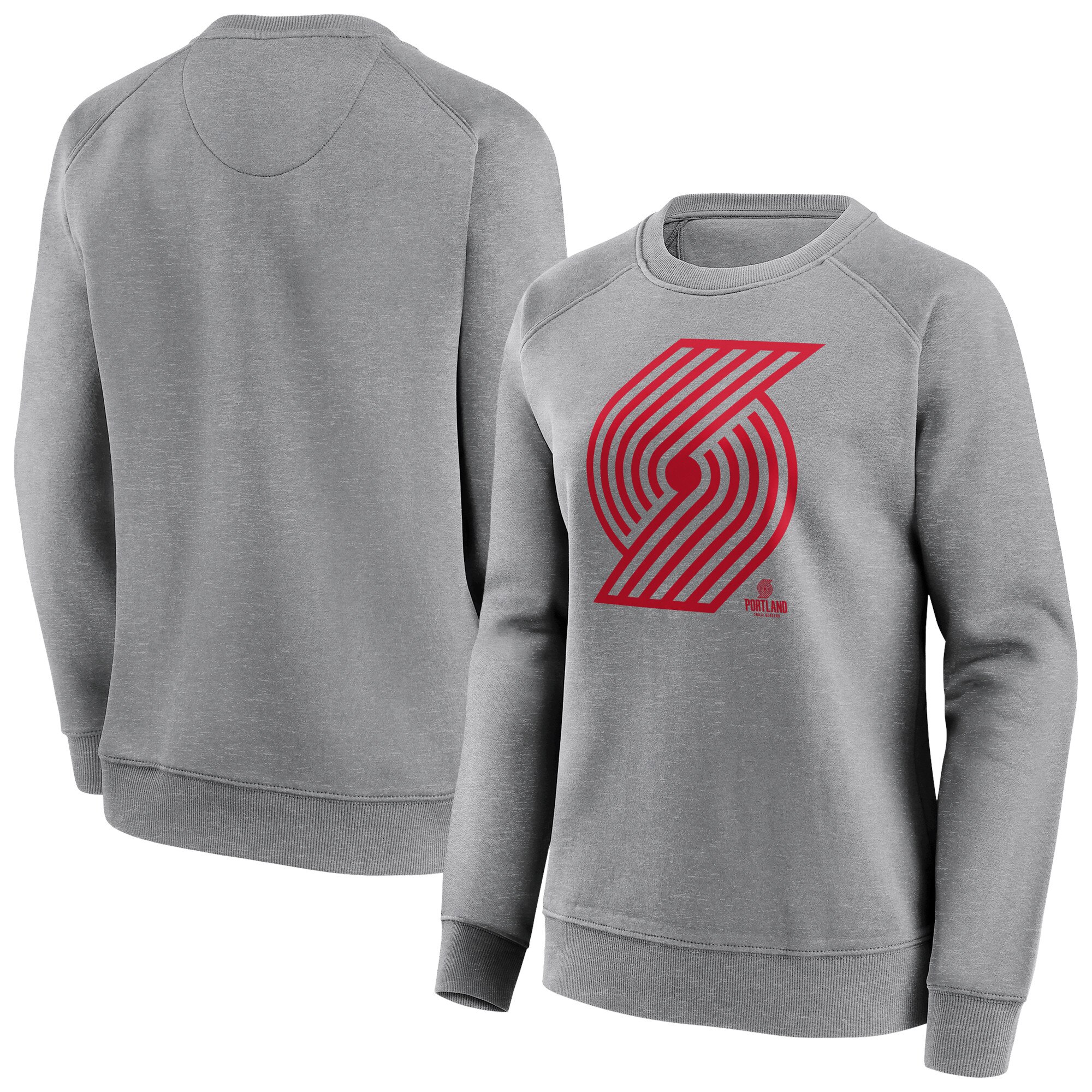 Portland Trail Blazers Fanatics Branded Iconic Mono Logo Graphic Crew Sweatshirt - Sportgrau - Damen Image