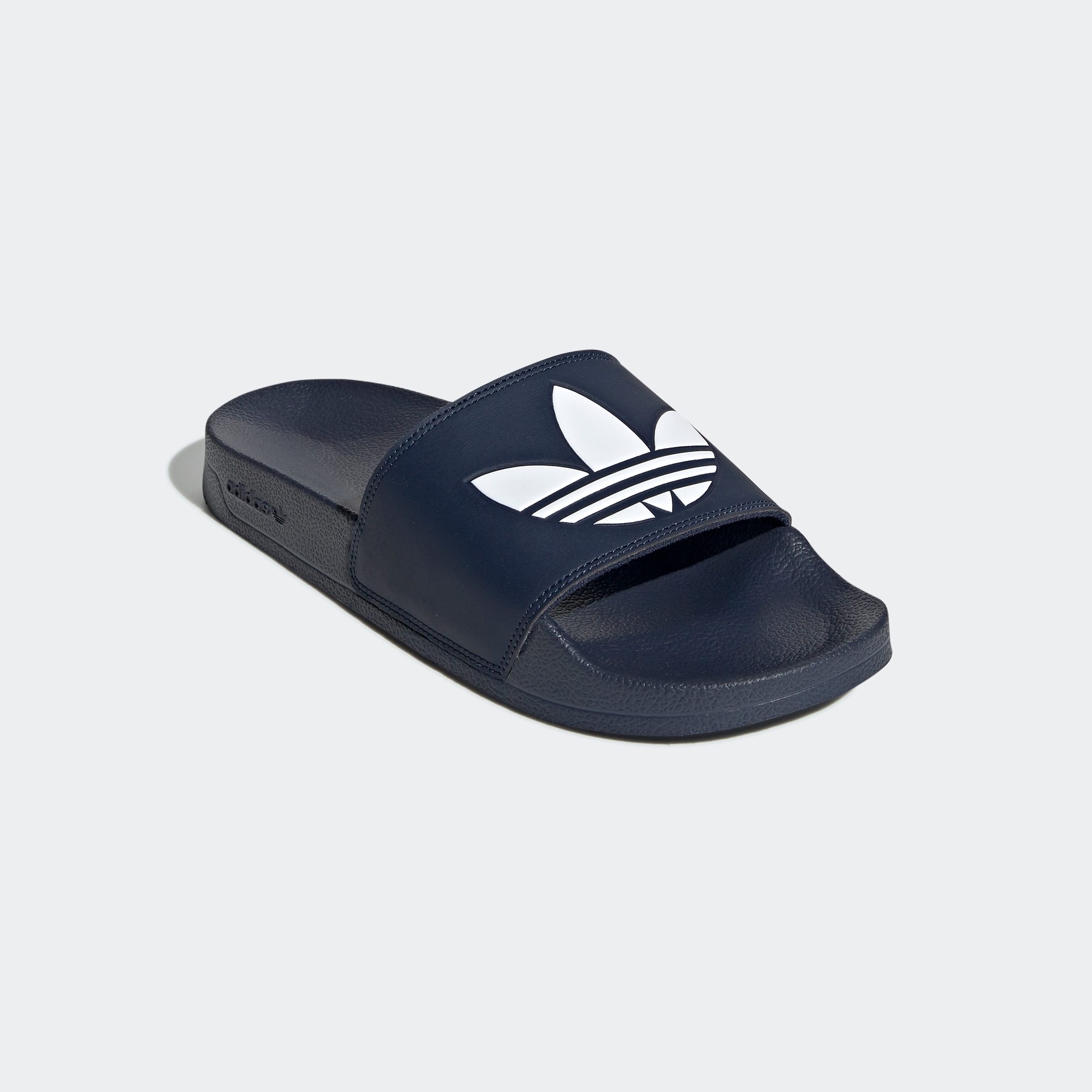 Badesandale ADIDAS ORIGINALS "LITE ADILETTE", Herren, Gr. 37, blau (collegiate navy, cloud weiß, collegiate navy), Synthetik, clean, Schuhe Schlappen Badelatschen Pantolette