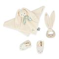 Kaloo - Lapinoo - Newborn Gift Set - Cream Colour - 3 Baby Accessories - Baby’s Comforter + Teething Ring + Booties - 11 cm - 0 Months +, K218013