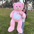 MorisMos Giant Teddy Bears, 130cm Pink Teddy Bear for Girlfriend, XXL Cuddly Soft Toy Teddies with Sweet Smile, Fluffy Large Plush Teddy Bear Gifts for Girls Boys Birthday Valentines Christmas