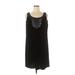 DressBarn Casual Dress - Mini Scoop Neck Sleeveless: Black Solid Dresses - Women's Size 16