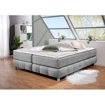 Boxspringbett ANDAS "Salo", grau, B:206cm L:226cm, Komplettbetten, Boxspringbett, Ohne Kopfteil, inkl. Topper, auch in Überlänge 220 cm Image