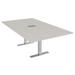 Skutchi Designs, Inc. 6' Rectangular Conference Table w/ Power & Data & T-Shaped Bases Wood/Metal in Gray | 29 H x 71.5 W x 47.25 D in | Wayfair