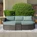 Primestok Darsh 88.98" Long Chaise Lounge Set w/ Cushions & Table Wicker/Rattan in Brown | 27.76 H x 61.62 W x 88.98 D in | Outdoor Furniture | Wayfair