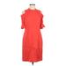 Rebecca Taylor Casual Dress - Sheath Cold Shoulder Short sleeves: Red Solid Dresses - Women's Size 6