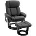 Ebern Designs Reclining Massage Chair w/ Ottoman Faux Leather in Black | 41.75 H x 33 W x 43.25 D in | Wayfair 0E17437F959A4A9898149E878A38960C