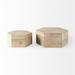 Loon Peak® Daljit Set of Two Hexagonal Wooden Boxes Wood in Brown | 6 H x 12 W x 14 D in | Wayfair 113608B428334B8998DE22AFCEDB1004