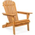 Highland Dunes Fulghum Solid Wood Folding Adirondack Chair Wood in Brown | 35 H x 30.5 W x 28 D in | Wayfair CF31734573924645A6496D3030CCF74F