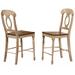 Rosalind Wheeler Brook Bravo 43 In. Distressed Two Tone Light Creamy Wheat w/ Warm Pecan High Back Frame 24 In. Bar Stool Set Of 2 | Wayfair