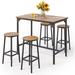 17 Stories Aelwen 4 - Person Counter Height Dining Set Wood/Metal in Gray/Brown | 36.5 H x 45.3 W x 23.5 D in | Wayfair