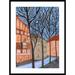 Red Barrel Studio® Friedrichshain At Night Framed On Paper by Charlotte Orr Print Paper in Blue | 41 H x 31 W x 1 D in | Wayfair