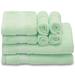 MoNiBloom 8 Piece Towel Set, 100% Cotton, 2 Bath Towels 27x54", 2 Hand Towels 16x28" & 4 Wash Cloths 12x12" in Green/Blue | 27 W in | Wayfair