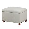 Winston Porter Klarke 23.8" Wide Tufted Rectangle Storage Ottoman Linen in White | 16.7 H x 23.8 W x 17.7 D in | Wayfair