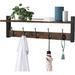 17 Stories Mualla 5 - Hook Wall Mounted Coat Rack Wood/Metal in Black/Brown | 7.28 H x 24 W x 4.53 D in | Wayfair 0947903133E149EC98702BCEE2A09BD1