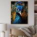 Dakota Fields Hobie Animal Turquoise Peacock Portrait - Print on Canvas Metal in Blue | 32 H x 16 W x 1 D in | Wayfair