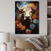 Rosalind Wheeler Hummera Cow Enchanted Pasture On Canvas Print Plastic in Blue/Brown/Orange | 44 H x 34 W x 1.5 D in | Wayfair