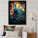 Bungalow Rose Lamesha Teal Yellow Emerald Peacock Drips I - Print Metal in Blue/Green/Pink | 40 H x 30 W x 1.5 D in | Wayfair