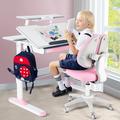 Zoomie Kids Adarrion 39.3" Writing Desk Chair Set Wood in Pink | 29.9 H x 39.3 W x 23.6 D in | Wayfair 6B833384B2054786AFF78EED74FFC728