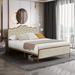 House of Hampton® Gwenyth Queen Tufted Standard Bed Upholstered/Metal & Upholstered/Metal/Faux leather | 43 H x 62 W x 82.5 D in | Wayfair