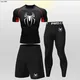 Chemises de compression sportives noires pour enfants ensembles de fitness course à pied jogging