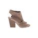 Vince Camuto Heels: Tan Print Shoes - Women's Size 6 1/2 - Open Toe