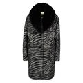 Women's Black / Grey Zebra Print Vegan Coat S/M N'onat