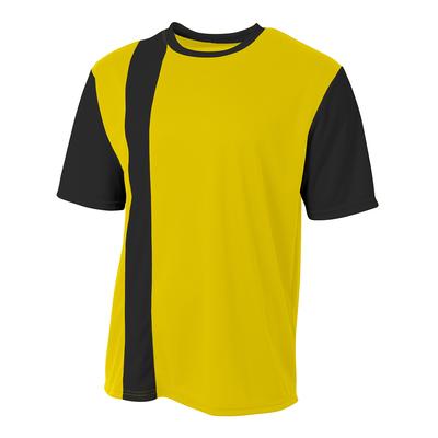 A4 N3016 Athletic Men's Legend Soccer Jersey T-Shirt in Gold/Black size Medium | Mesh A4N3016