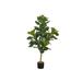 "Artificial Plant- 47"" Tall- Fiddle Tree- Indoor- Faux- Fake- Floor- Greenery- Potted- Real Touch- Decorative- Green Leaves- Black Pot-Monarch Specialties I 9541"