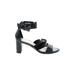 Nine West Heels: Black Print Shoes - Women's Size 7 1/2 - Open Toe
