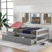 Twin Size Platform Bed with Two Storage Drawers, Headboard and Footboard, Wood Slat Support Frame